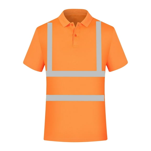 Hvyesh High Visibility Shirts for Men Women Short Sleeve Construction T Shirts Wear Safety Work Shirts with Relective Strips