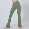 thumbnail image 1 of Hvyesh High Waisted Flare Leggings Women Comfy Stretch Yoga Pants Bell Bottom Bootcut Pants Compression Workout Gym Running Pants Green,XL, 1 of 7