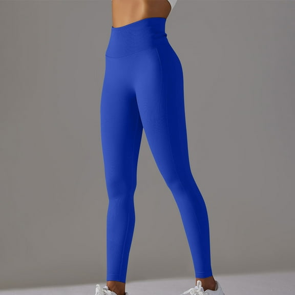 Hvyesh High Waisted Leggings for Women Solid Soft Yoga Pants Lightweight Athletic Tummy Control Pants for Running Cycling Workout