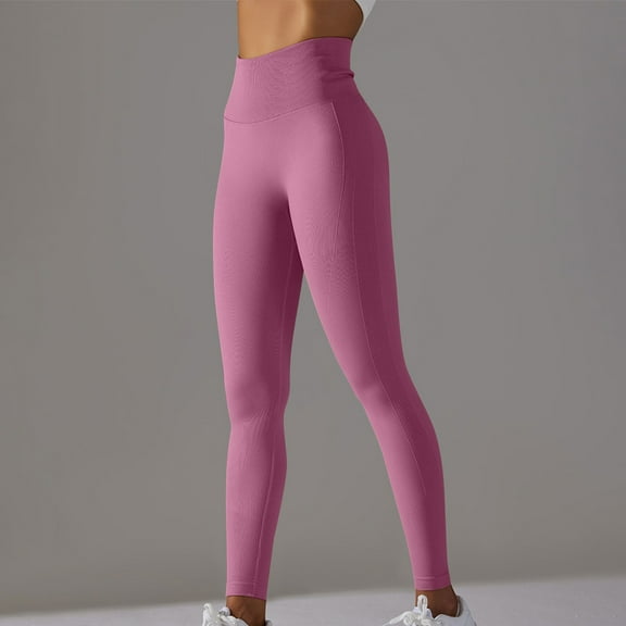 Hvyesh High Waisted Leggings for Women Solid Soft Yoga Pants Lightweight Athletic Tummy Control Pants for Running Cycling Workout