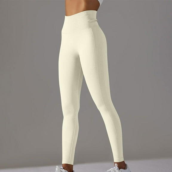 Hvyesh High Waisted Leggings for Women Solid Soft Yoga Pants Lightweight Athletic Tummy Control Pants for Running Cycling Workout