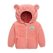 Hvyesh Kids Fleece Sweatshirt Jacket - Baby Boy & Girl Sweater Outerwear Coat Toddler Full Zip Hoodie for Children