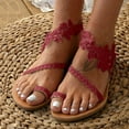 thumbnail image 1 of Hvyesh Lace Strap Sandals for Women Dressy Summer Clip Toe Sandals Comfy Wedding Sandals Boho Breathable Sandal Size 6, 1 of 6