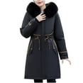 thumbnail image 1 of Hvyesh Long Puffer Coat for Women Plus Size Jacket Winter Zipper Up Mid-Length Slim Padded Jacket 2024 Mother's Parka Coat, 1 of 3