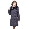 thumbnail image 1 of Hvyesh Long Puffer Coat for Women Plus Size Jacket Winter Zipper Up Mid-Length Slim Padded Jacket 2025 Mother's Parka Coat, 1 of 7