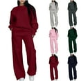 thumbnail image 1 of Hvyesh Lounge Sets for Women 2 Piece Outfit Matching Lounge Set Sweatsuits Crewneck Sweatshirt Casual Sweatpants Outfits for Woman, 1 of 8