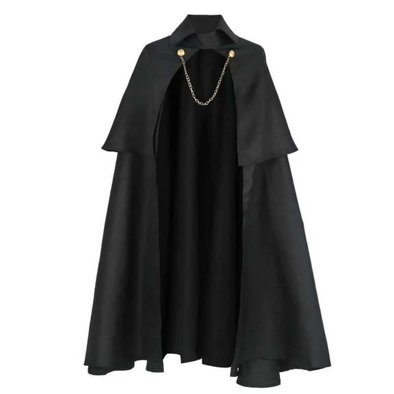 Hvyesh Medieval Cloak Adult Collared Victorian Cape With Chain Clasp Gothic Renaissance Capelet Vampire Wizard Costume