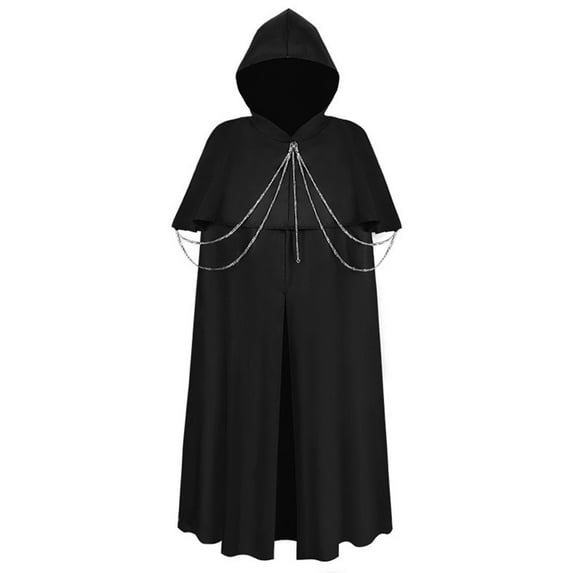 Hvyesh Medieval Cloak with Hood Halloween Renaissance Hooded Cape for Men and Women Gothic Long Robe