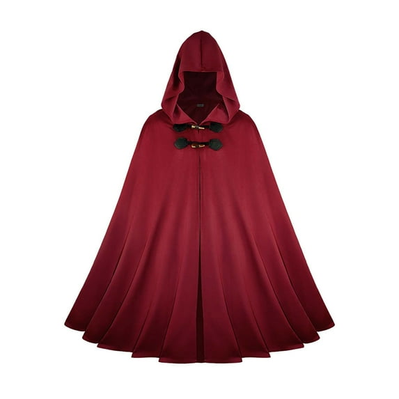 Hvyesh Medieval Cloak with Hood Halloween Renaissance Hooded Cape for Men and Women