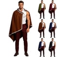 thumbnail image 1 of Hvyesh Medieval Shoulder Cape Men,Renaissance Outfit Shawl Half Cloak, Medieval Samurai Shrug Cloak Halloween Costume, 1 of 10