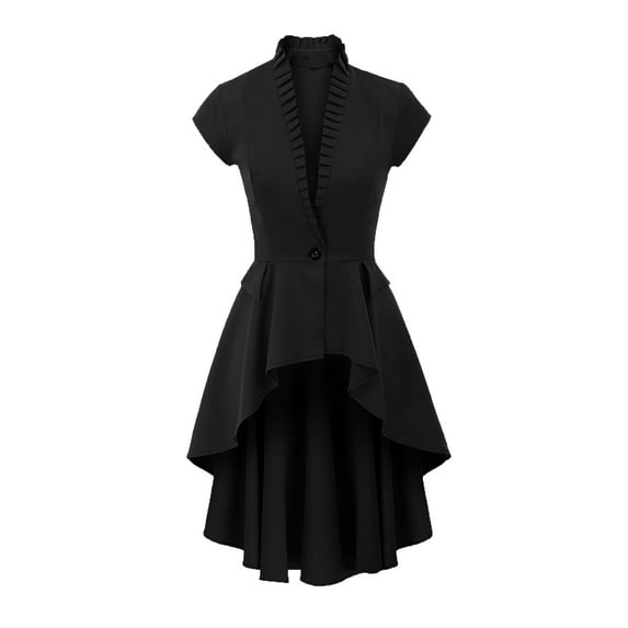 Hvyesh Medieval Steampunk Jacket for Women Tuxedo Gothic Tailcoat Jacket Renaissance Goth Costume