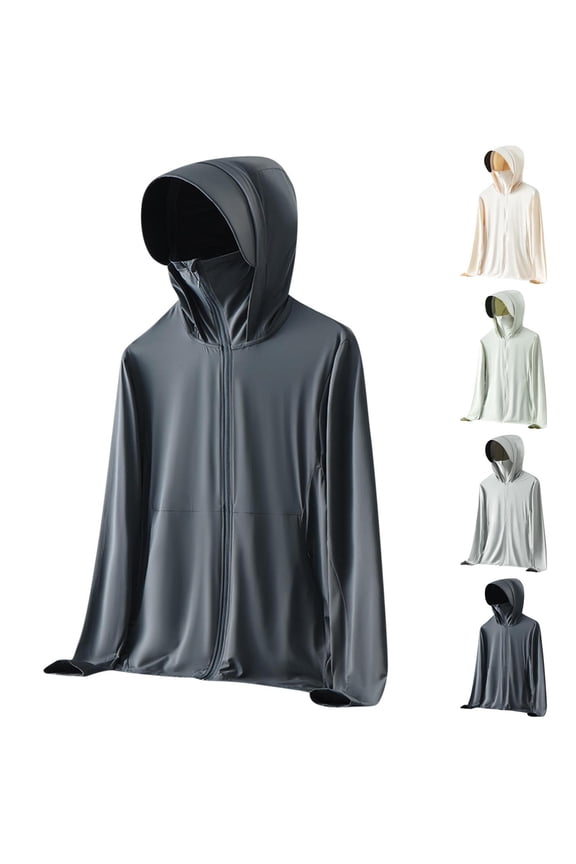 Men Big and Tall UPF 50+ Lightweight Jacket Full Zip Sun Protection Hoodie Long Sleeve Hiking Fishing Sun Shirts with Pockets