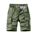 thumbnail image 1 of Hvyesh Men Cotton Cargo Shorts Casual Drawstring Walk Short Stretch Cargo Shorts for Men Tactical Short Pants Camping Fishing Outdoor Activity, 1 of 4