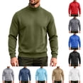 thumbnail image 1 of Hvyesh Men Mock Turtleneck T Shirt Casual Long Sleeve Sweatshirt Pullover Warm Baselayer Thermal Undershirt, 1 of 9