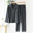 thumbnail image 1 of Hvyesh Men Modal Cotton Pajamas Set,Spring Fall Sleepwear NightWear Suit Casual Button Down Long Sleeve Tops with Pants 2 Piece Pjs Set Soft Loungewear, 1 of 7