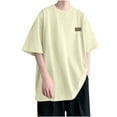 thumbnail image 1 of Hvyesh Men Oversized T Shirts Big and Tall Short Sleeve Shirts Casual Streetwear Baggy Top Basic Loose Tees, 1 of 2