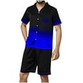 thumbnail image 1 of Hvyesh Men Silk Pajamas Set Sleepwear Sleep Shirt and Shorts Pajama Set Lightweight Soft Mens Pjs Lounge Set, 1 of 5