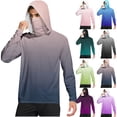 thumbnail image 1 of Hvyesh Men Sun Shirts UPF 50+ Rash Guard Long Sleeve Sun Protection Hoodie SPF UV Fishing Lightweight Athletic Running T-Shirt, 1 of 8