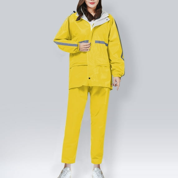 Hvyesh Men Women Classic Rain Suits Breathable Rain Gear for Waterproof work, Hooded Coats Jacket and Pants