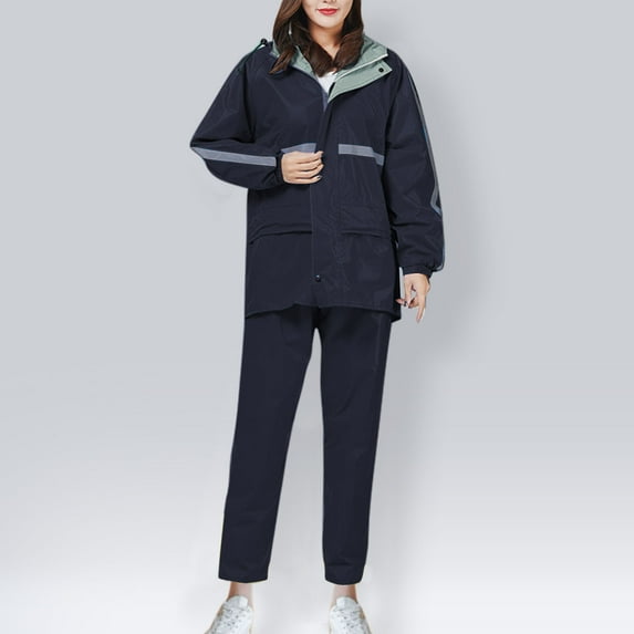 Hvyesh Men Women Classic Rain Suits Breathable Rain Gear for Waterproof work, Hooded Coats Jacket and Pants