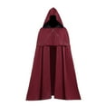 thumbnail image 1 of Hvyesh Men and Women Gothic Hooded Cloak Renaissance Robe Witch Halloween Cosplay Custume, 1 of 5