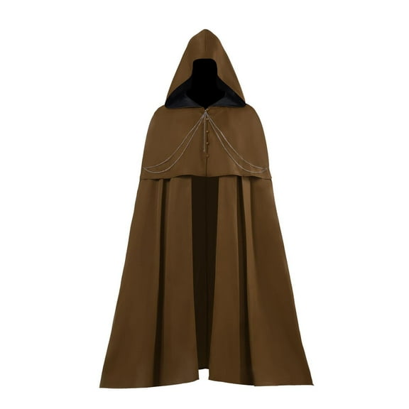 Hvyesh Men and Women Gothic Hooded Cloak Renaissance Robe Witch Halloween Cosplay Custume