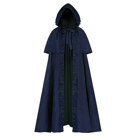 Hvyesh Men and Women Medieval Hooded Cloak Lace Up Renaissance Cape Halloween Costume