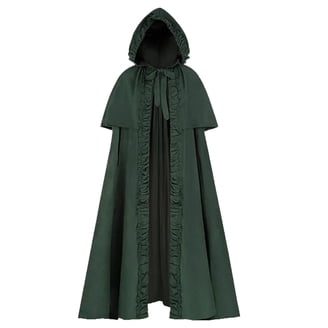 green cape fancy dress Little Adventures 55013 Adult Woodland Green Cloak Costume main image 1