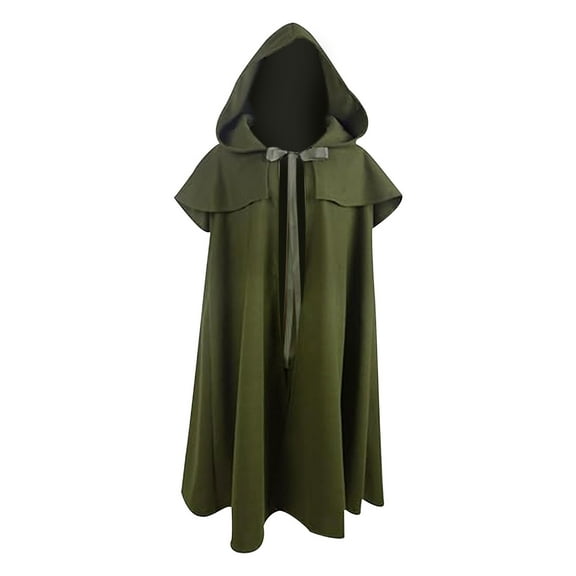 Hvyesh Men and Women Medieval Hooded Cloak-Renaissance Cape with Hood Vintage Halloween Cosplay Witch Costume