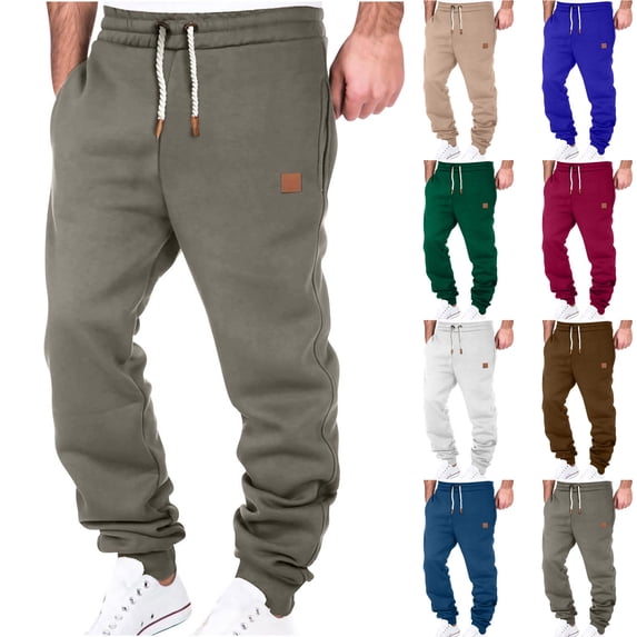 Hvyesh Men's Athletic Sweatpants Active Workout Jogger Pants for Men with Pockets Tapered Drawstring Gym Running Track Pants