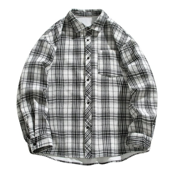 Hvyesh Men's Button Down Regular Fit Long Sleeve Plaid Flannel Casual Shirts