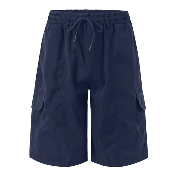 Hvyesh Men's Cargo Shorts Baggy Wide Leg Multi Pockets Hiking Pants Lightweight Elastic Waistband Drawstring Combat Work Shorts