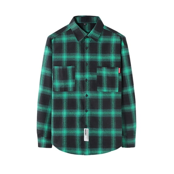 Hvyesh Men's Casual Plaid Flannel Long Sleeve Button Down Shirt Regular Fit Casual Shirt Checkered Buffalo Shirt for Fall Winter