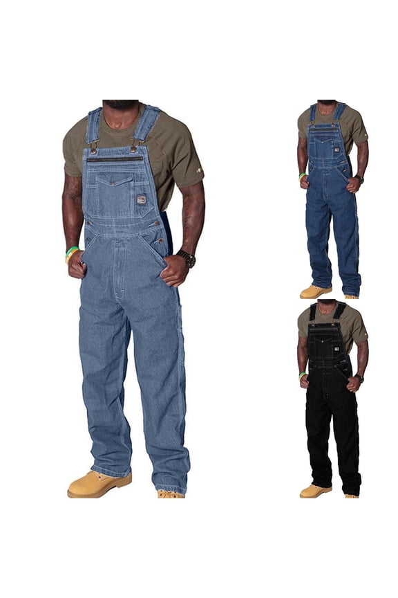 Men's Denim Bib Overall,Mens Big and Tall Relaxed Fit Overall Midweight Workwear with Adjustable Straps and Convenient Tool Pockets