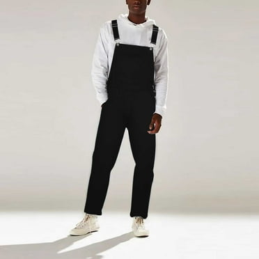 Hvyesh Men's Denim Bib Overalls Causal One Piece Jeans Pants Work Slim Fit Jumpsuit 204 Mens Classic Adjustable Straps Coverall with Pockets