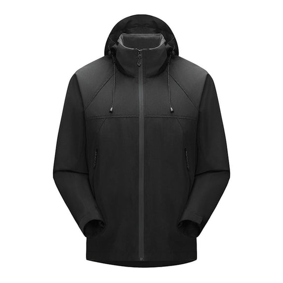Hvyesh Men's Lightweight Jackets Casual Zip Up Softshell Jackets Outdoor Hooded Pocket Raincoat Jacket Fall Drawstring Zippered Jackets for Men Hiking Cycling Sportswear