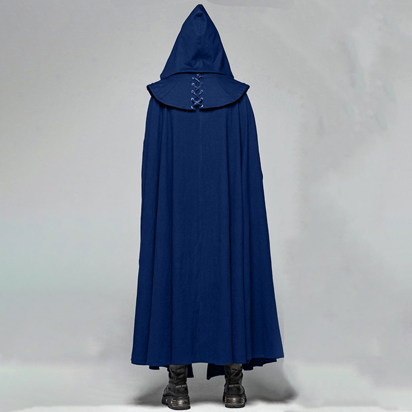 Hvyesh Men's Long Hooded Cloak Jacket Gothic Shawl Wrap Cape Jacket