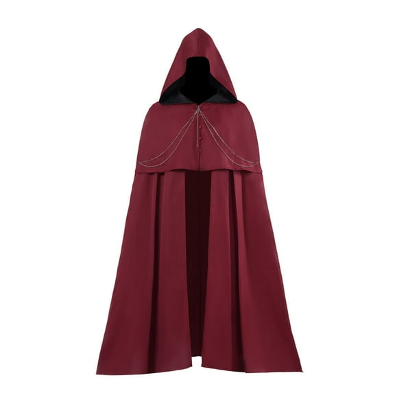 Hvyesh Men's Medieval Hooded Cloak Renaissance Costume Holloween Cosplay with Hood for Vintage Cardigan Cape