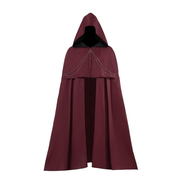 Hvyesh Men's Medieval Hooded Cloak Renaissance Costume Holloween Cosplay with Hood for Vintage Cardigan Cape