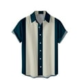 thumbnail image 1 of Hvyesh Men's Retro Bowling Shirts 50s Vintage Button Down Color Block Active Shirts Summer Hawaii Beach Shirts, 1 of 3
