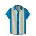 thumbnail image 1 of Hvyesh Men's Retro Bowling Shirts 50s Vintage Button Down Color Block Active Shirts Summer Hawaii Beach Shirts, 1 of 3