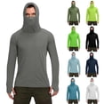 thumbnail image 1 of Hvyesh Men's SPF 50+ Sun Shirts Long Sleeve Rash Guard Thin Summer Hoodie Sun Protection Fishing Shirt with Thumbhole, 1 of 10