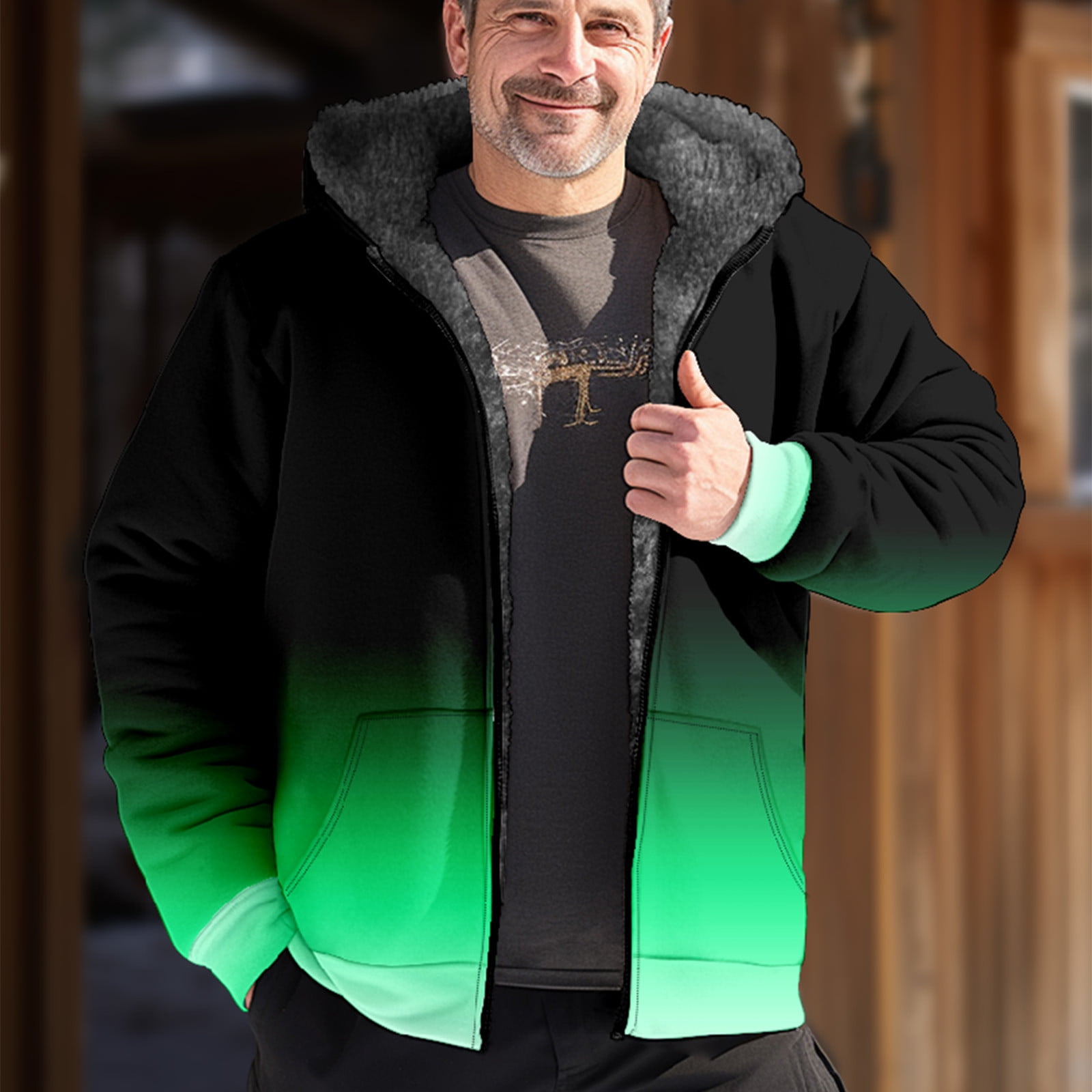Mens Winter Coats,Men'S Fleece Thermal Jackets Sherpa Flannel Lined Hoodies  Warm Jacket Mens Jackets Casual Stylish
