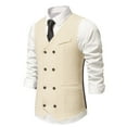 thumbnail image 1 of Hvyesh Men's Suit Vest Classic Double Breasted Business Suit Vests for Men Slim Fit Solid Wedding Dress Waistcoat V-Neck Formal Dress Waistcoat, 1 of 8