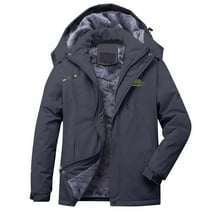 Hvyesh Men's Waterproof Jacket Thermal Windbreaker Hooded Rain Coat Plue Size Sherpa Lined Outwear Coat Winter Ski Jackets