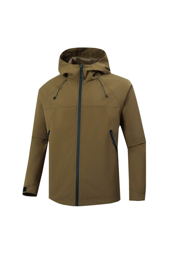 Men's Waterproof Rain Jacket Lightweight Softshell Jackets Outdoor Windbreaker Rain Coat Shell Outerwear for Hunting,Hiking, Travel
