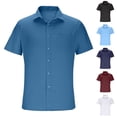 thumbnail image 1 of Hvyesh Men's Wrinkle Free Dress Shirts Short Sleeve Button Down Shirt Lightweight Summer Work Shirts for Beach Vacation, 1 of 9