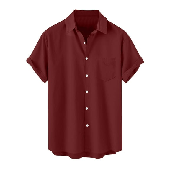 Hvyesh Mens Big and Tall Button Down Shirts Lightweight Hawaiian Shirt Casual Lapel Work Shirt Short Sleeve Button Up Shirt