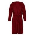thumbnail image 1 of Hvyesh Mens Big and Tall Hooded Fleece Robe Lightweight Fleece Bathrobe Sherpa Shower Spa Long Robe With Pockets, 1 of 4