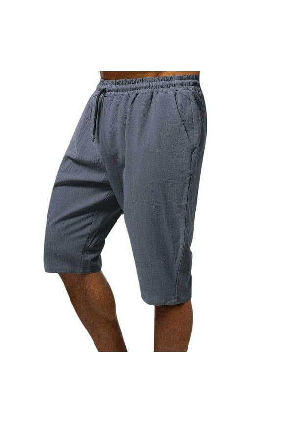 Mens Cotton Cargo Shorts Classic Fit Workout Gym Shorts Mesh Athletic Shorts Lightweight Bodybuilding Training Short Pants with Pockets